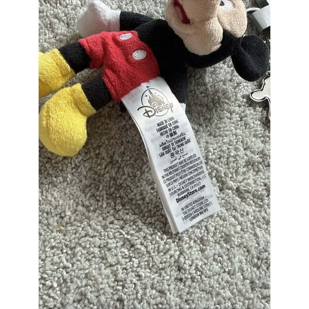 Disney Parks Mickey Mouse Plush Keychain with Hand Bag Charm NEW